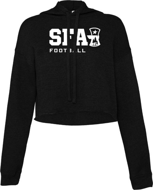 Stephen F Austin Bella + Canvas Womens Cropped Fleece Hood SFA Football - ONLINE ONLY