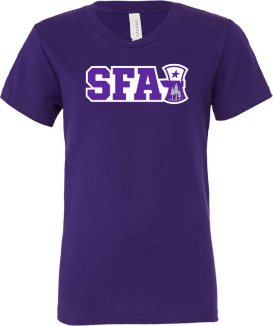 Stephen F Austin Bella + Canvas Youth Jersey T Shirt SFA Athletics Word Mark - ONLINE ONLY