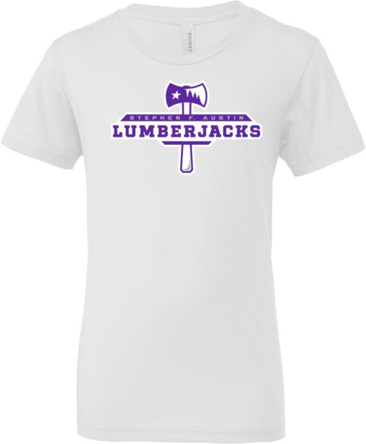 Stephen F Austin Bella + Canvas Youth Jersey T Shirt SFA Lumberjacks Athletics Word Mark - ONLINE ONLY