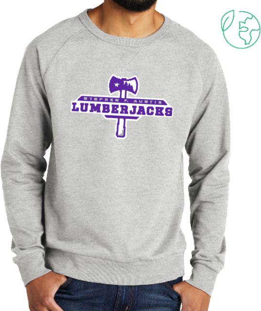 Stephen F Austin Allmade Organic French Terry Crewneck Sweatshirt SFA Lumberjacks Athletics Word Mark - ONLINE ONLY
