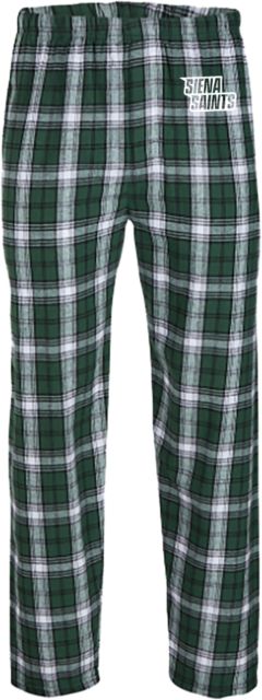Siena Boxercraft Green/White Unisex Flannel Pajama Pant Siena Saints Wordmark Staggered - ONLINE ONLY