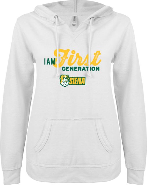 Siena ENZA Womens V Notch Raw Edge Fleece Hoodie Siena First Generation - ONLINE ONLY