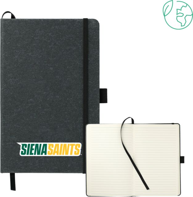 Siena 5.5 x 8.5 FSC Mix Recycled Leather Bound Journal Siena Saints Wordmark Flat - ONLINE ONLY