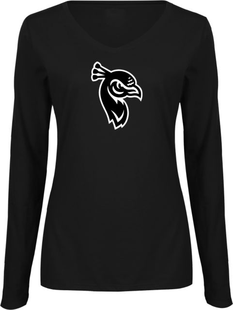Saint Peters Ladies Long Sleeve V Neck Tee Saint Peters Mascot Head - ONLINE ONLY
