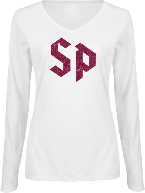 Saint Peters Ladies Long Sleeve V Neck Tee M Glitter - ONLINE ONLY