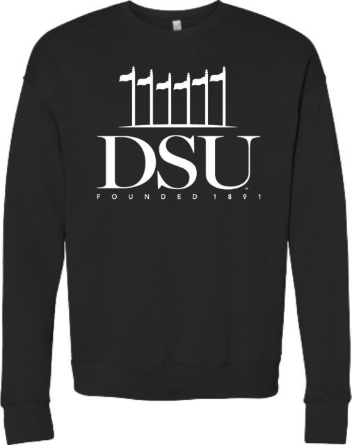 Delaware State Bella + Canvas Fleece Crew DSU Academic with Flags - ONLINE ONLY