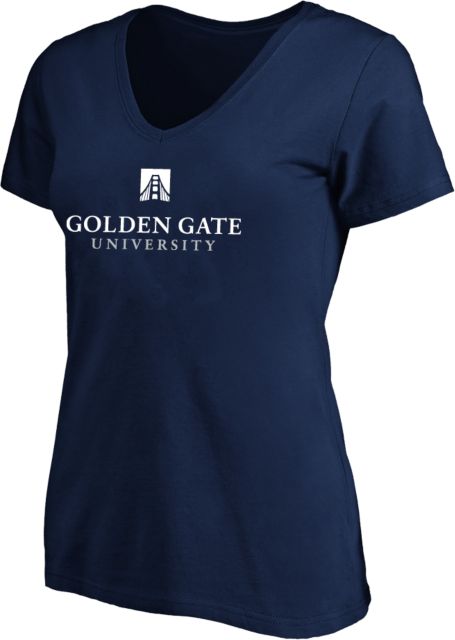 Golden Gate Womens Plus V Neck T Shirt Golden Gate University Stacked - ONLINE ONLY