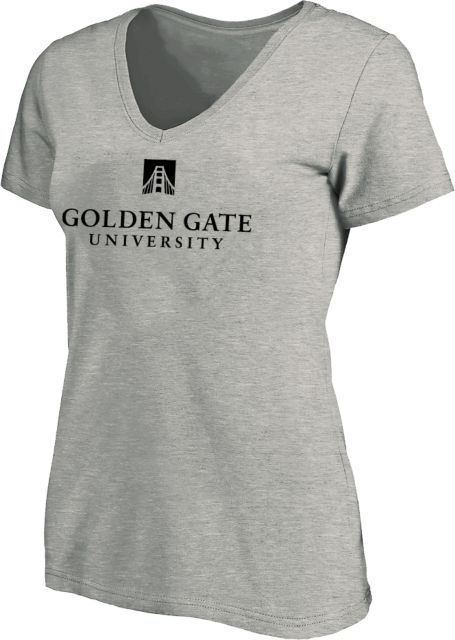 Golden Gate Womens Plus V Neck T Shirt Golden Gate University Stacked - ONLINE ONLY