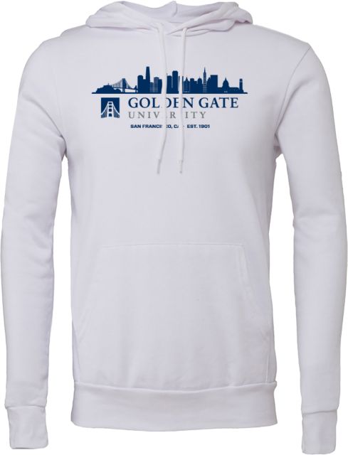 Golden Gate Bella + Canvas Fleece Hood Golden Gate University with San Francisco Skyline - ONLINE ONLY