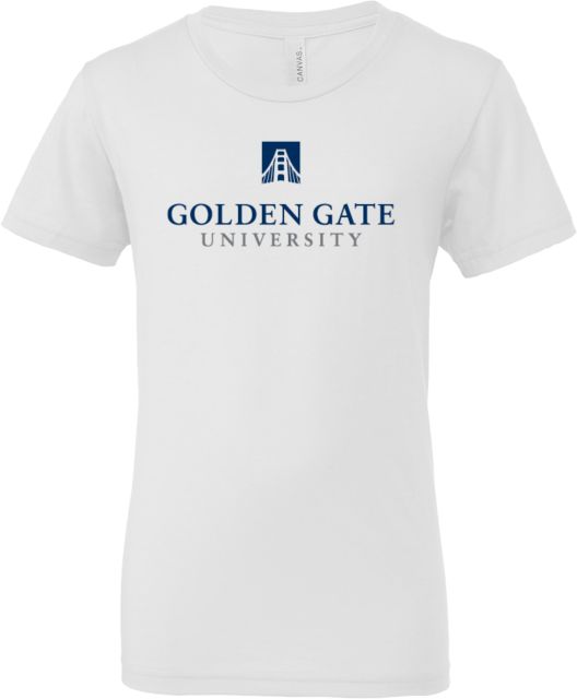 Golden Gate Bella + Canvas Youth Jersey T Shirt Golden Gate University Stacked - ONLINE ONLY