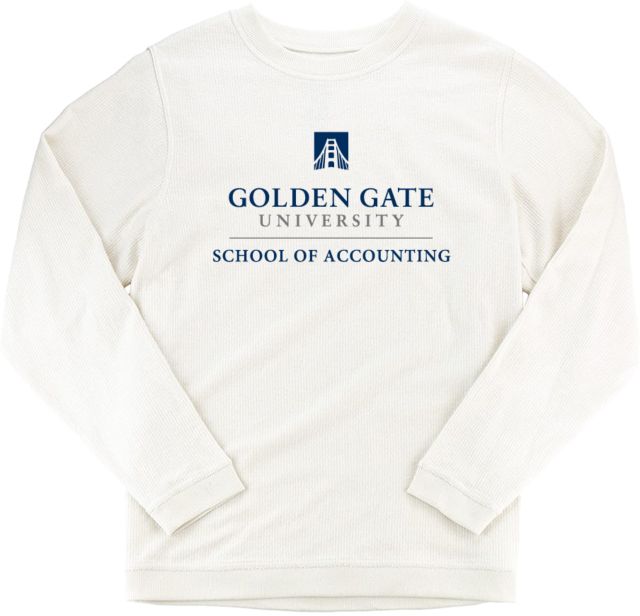 Golden Gate Boxercraft Womens Cream Corded Crew School of Accounting - Golden Gate University - ONLINE ONLY