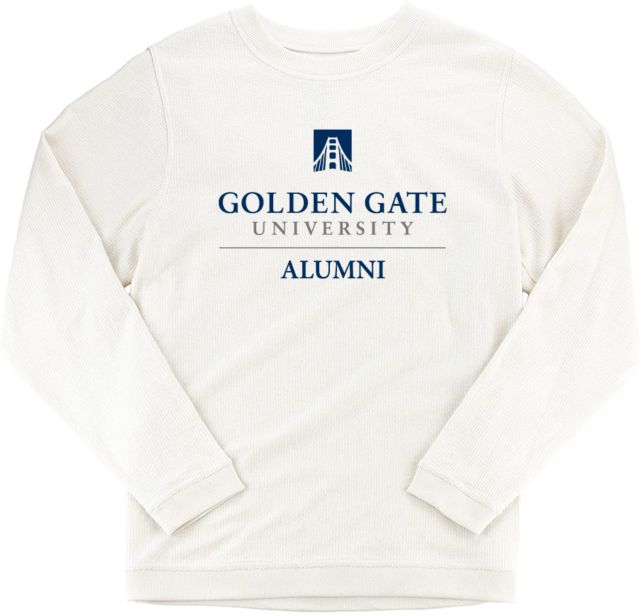 Golden Gate University Alumni Boxercraft Women's Cream Corded Crewneck Sweatshirt - ONLINE ONLY