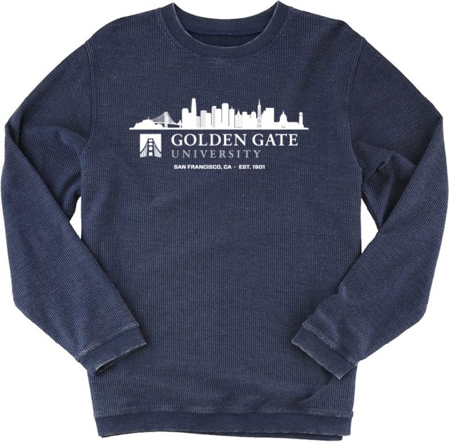Golden Gate Boxercraft Womens Corded Crew Golden Gate University with San Francisco Skyline - ONLINE ONLY