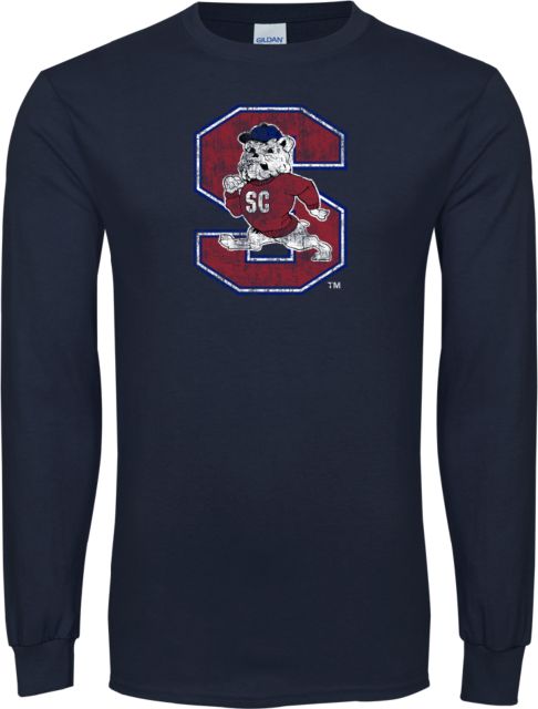 South Carolina State Long Sleeve T Shirt SC State Bulldog block S Logo Distressed - ONLINE ONLY