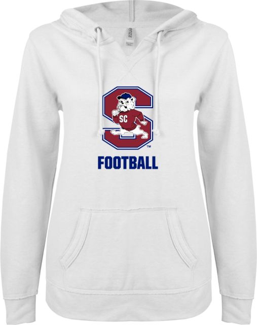 South Carolina State ENZA Ladies V Notch Raw Edge Fleece Hoodie Football - ONLINE ONLY