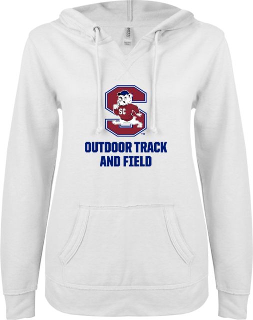 South Carolina State ENZA Ladies V Notch Raw Edge Fleece Hoodie Outdoor Track and Field - ONLINE ONLY