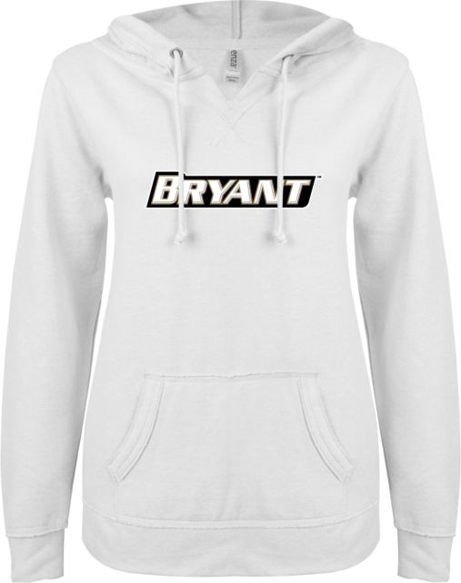 Bryant ENZA Womens V Notch Raw Edge Fleece Hoodie Bryant - ONLINE ONLY