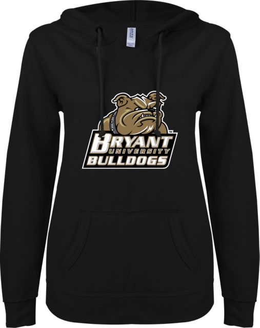 Bryant ENZA Womens V Notch Raw Edge Fleece Hoodie Bryant Official Logo - ONLINE ONLY
