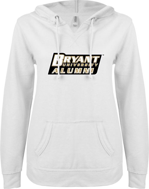 Bryant ENZA Womens V Notch Raw Edge Fleece Hoodie Alumni - ONLINE ONLY