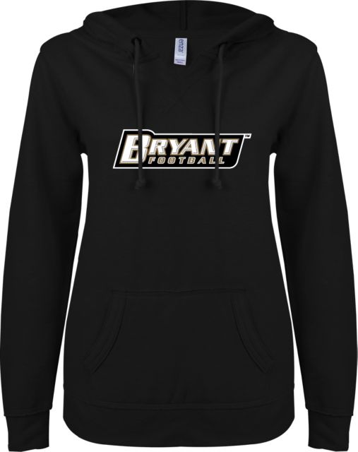 Bryant ENZA Womens V Notch Raw Edge Fleece Hoodie Football - ONLINE ONLY