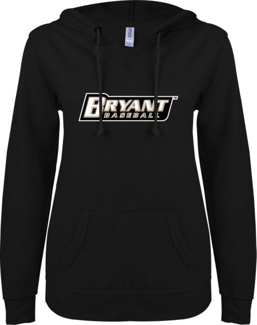 Bryant ENZA Womens V Notch Raw Edge Fleece Hoodie Baseball - ONLINE ONLY