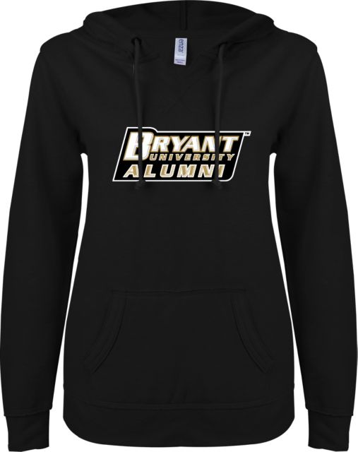 Bryant ENZA Womens V Notch Raw Edge Fleece Hoodie Alumni - ONLINE ONLY