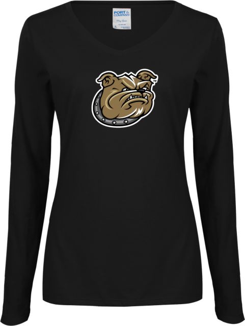 Bryant Ladies Long Sleeve V Neck Tee Bulldog Head - ONLINE ONLY