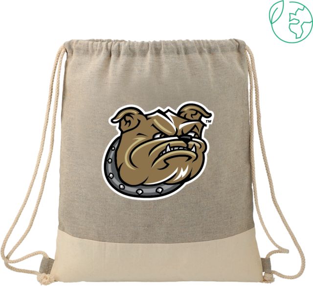 Bryant Split Recycled Cotton Grey/Natural Drawstring Bag Bulldog Head - ONLINE ONLY