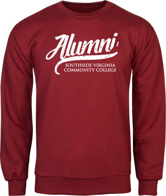 Virginia CC System Cardinal Fleece Crew Alumni Distressed Script - Southside Virginia Community College - ONLINE ONLY