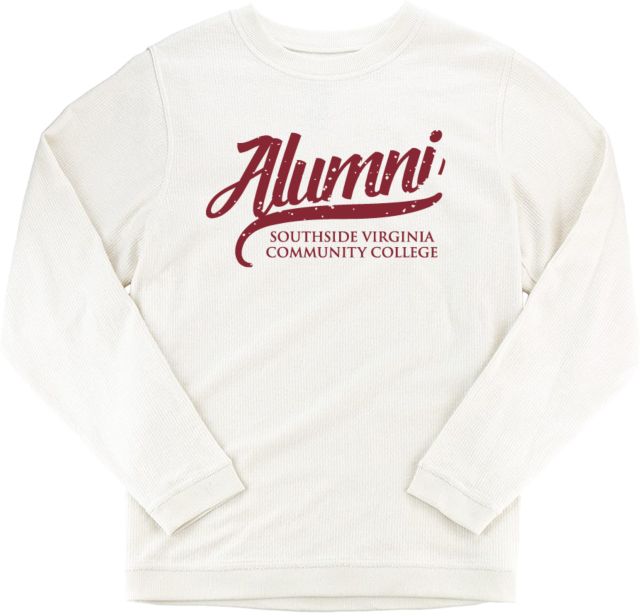 Virginia CC System Boxercraft Womens Cream Corded Crew Alumni Distressed Script - Southside Virginia Community College - ONLINE ONLY