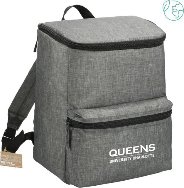 Queens U of Charlotte Excursion Recycled 20 Can Backpack Cooler Queens University Charlotte Athletic Wordmark - ONLINE ONLY