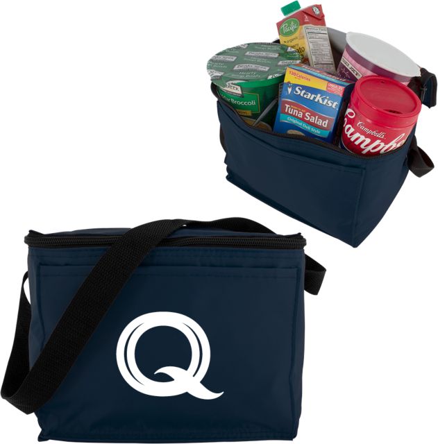 Queens U of Charlotte Six Pack Cooler Queens Q Outlined Athletic Mark - ONLINE ONLY