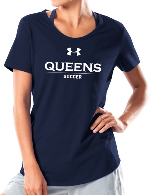 Queens U of Charlotte Under Armour Womens Charged Cotton Tee UA - Queens Soccer - ONLINE ONLY