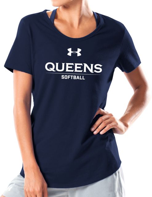 Queens U of Charlotte Under Armour Womens Charged Cotton Tee UA - Queens Softball - ONLINE ONLY