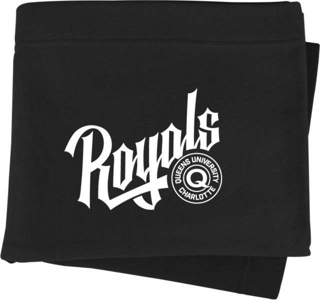 Queens U of Charlotte Sweatshirt Blanket Royals with Queens Q Athletic Seal - ONLINE ONLY