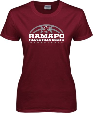 Ramapo Ladies T Shirt Ramapo Roadrunners Basketball Half Ball - ONLINE ONLY