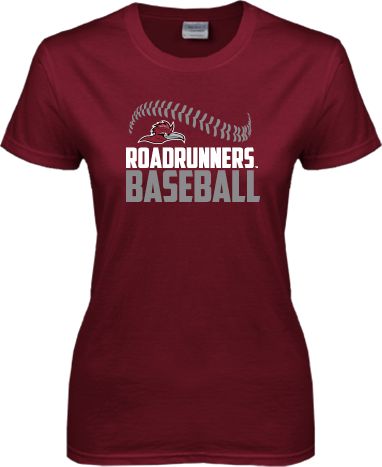 Ramapo Ladies T Shirt Roadrunners Baseball Stacked Seam - ONLINE ONLY