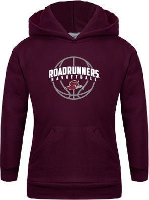 Ramapo Youth Fleece Hoodie Roadrunners Basketball Arched w/ Ball - ONLINE ONLY