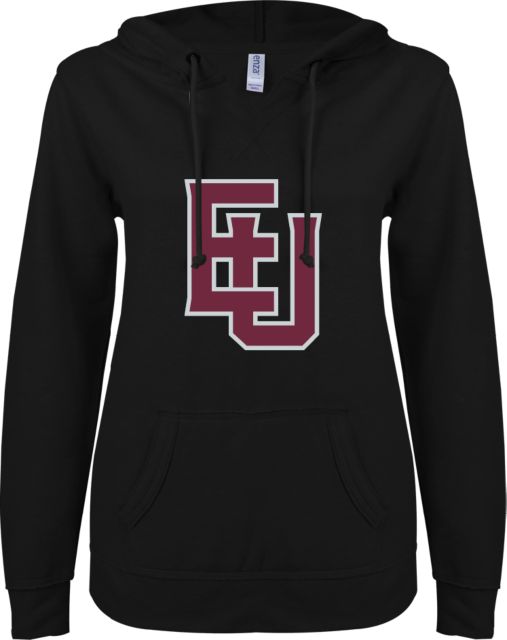 Evangel ENZA Womens V Notch Raw Edge Fleece Hoodie EU Lockup - ONLINE ONLY