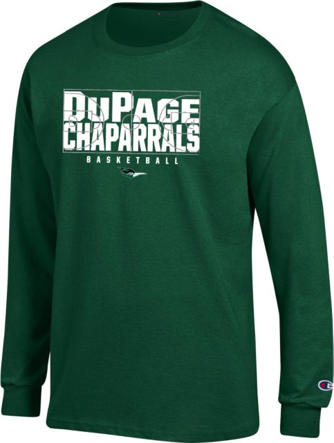 DuPage Champion Long Sleeve T Shirt DuPage Chaparrals Basketball Design - ONLINE ONLY