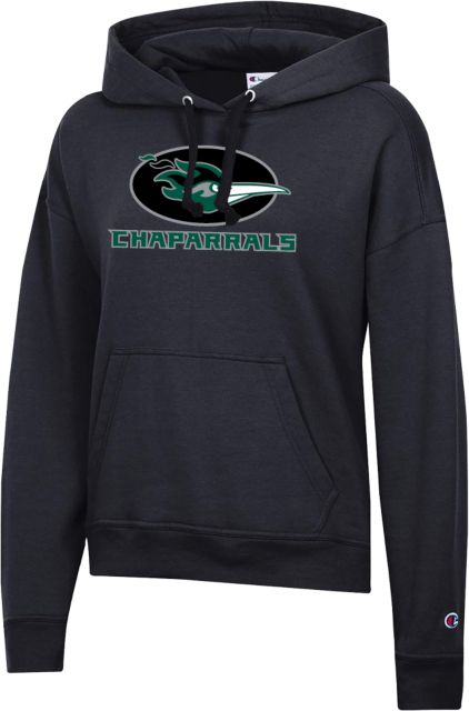 DuPage Champion Womens Powerblend Pullover Hood Chaparrals Mascot with Oval - ONLINE ONLY