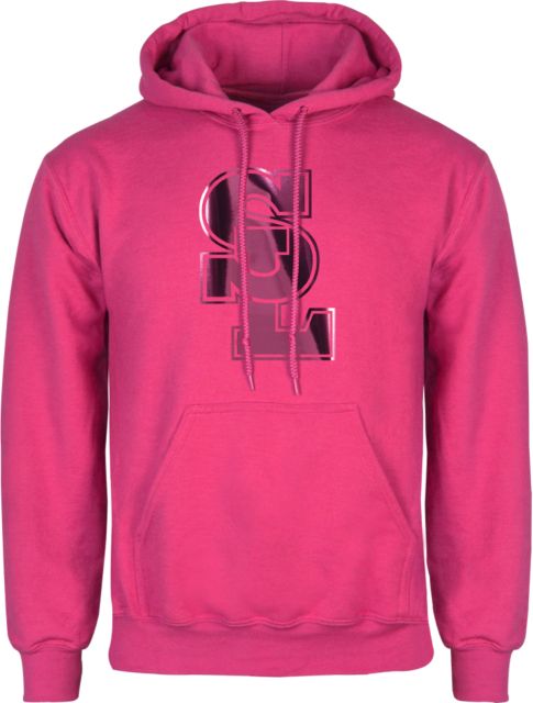 Salt Lake Community Womens Fuchsia Fleece Hoodie Primary Mark Foil - ONLINE ONLY