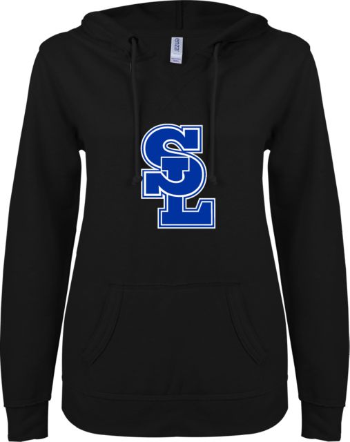 Salt Lake Community ENZA Womens V Notch Raw Edge Fleece Hoodie Primary Mark - ONLINE ONLY