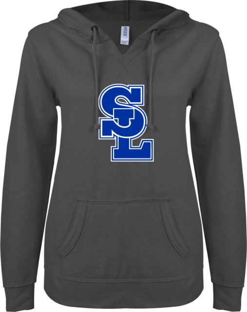 Salt Lake Community ENZA Womens V Notch Raw Edge Fleece Hoodie Primary Mark - ONLINE ONLY