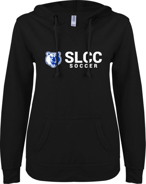 Salt Lake Community ENZA Womens V Notch Raw Edge Fleece Hoodie Soccer - ONLINE ONLY