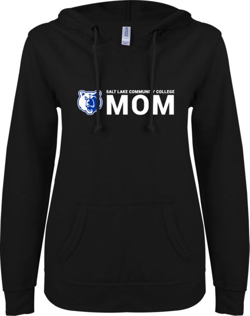 Salt Lake Community ENZA Womens V Notch Raw Edge Fleece Hoodie Mom - ONLINE ONLY