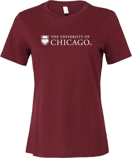 Chicago Bella + Canvas Womens Relaxed Cotton T Shirt University of Chicago Primary Mark - ONLINE ONLY