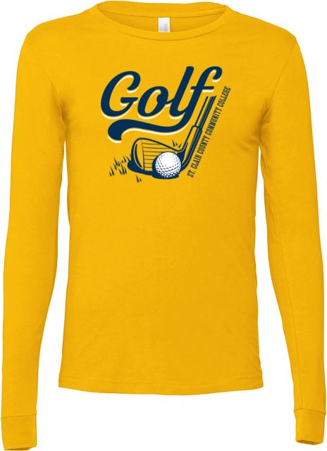 St. Clair  Bella + Canvas Jersey Cotton Long Sleeve T Shirt SC4 Golf Closeup - ONLINE ONLY