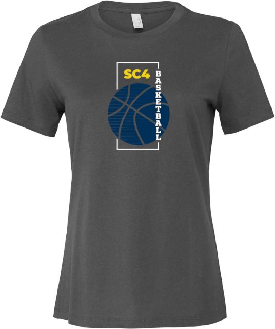 St. Clair  Bella + Canvas Womens Asphalt Relaxed Cotton T Shirt SC4 Basketball Rectangle - ONLINE ONLY