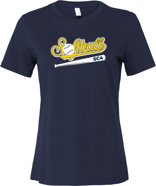 St. Clair  Bella + Canvas Womens Relaxed Cotton T Shirt SC4 Softball Script - ONLINE ONLY